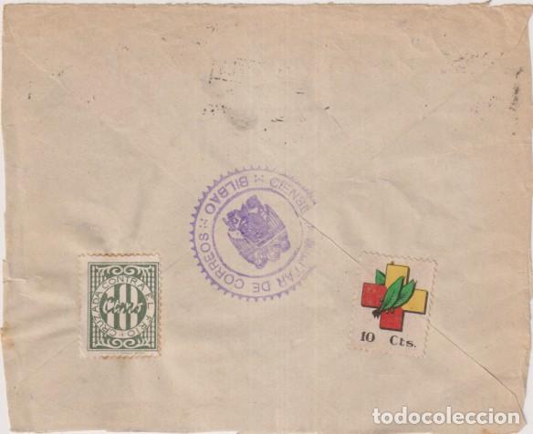 Sellos: Frontal de Carta S/F Franqueado con Sellos H. Fournier: 10 C. Verde Cruzada contra el Frio y Cruz co
