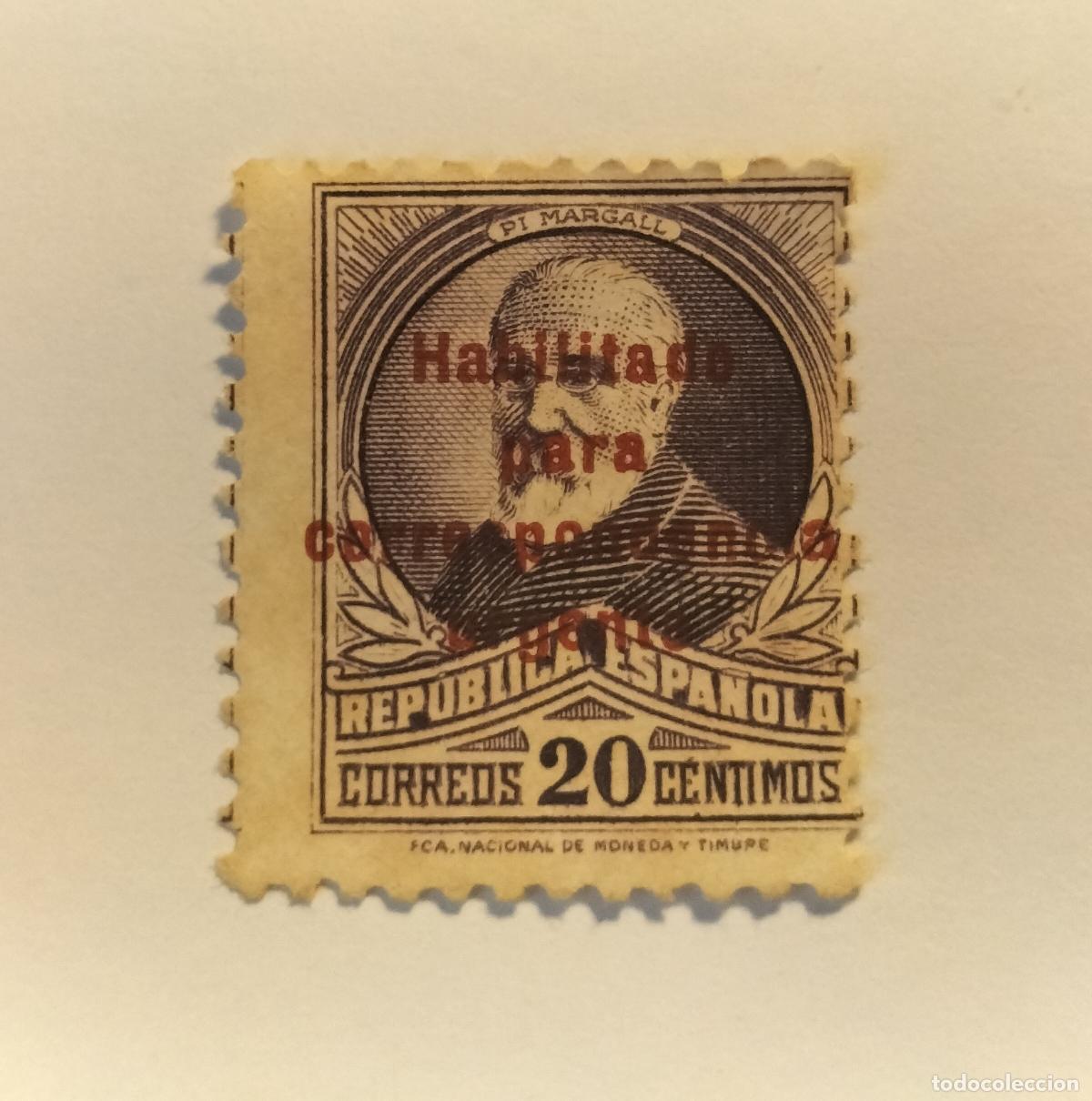 Sellos: SELLO LOCAL SANTA CRUZ DE TENERIFE - REP&Uacute;BLICA ESPA&Ntilde;OLA 1937 - EDIFIL 8