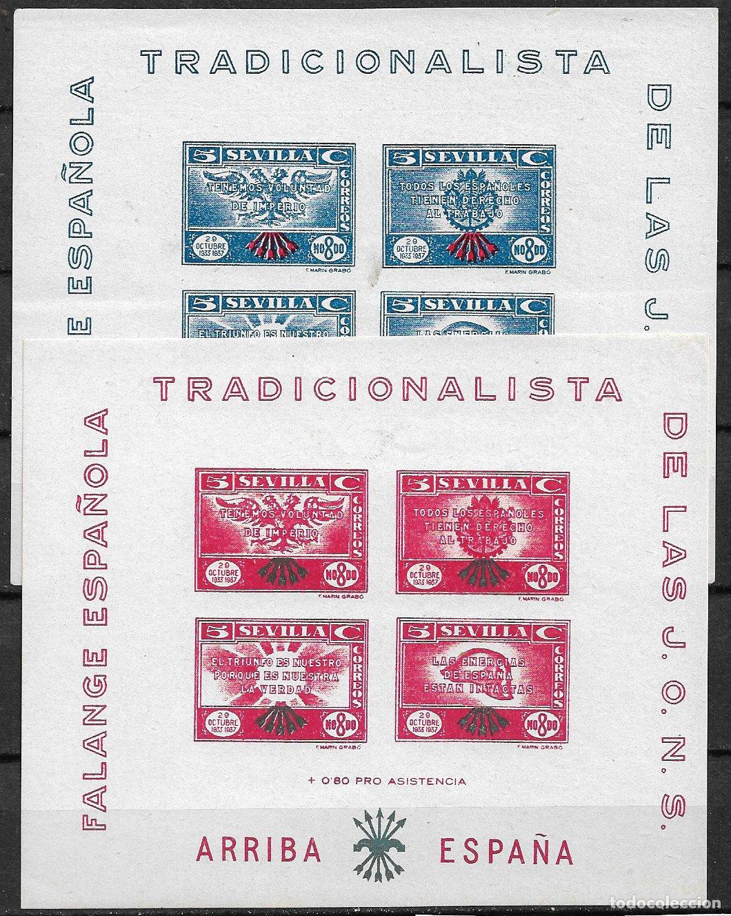 Sellos: SELLOS LOCALES, Guerra Civil, SEVILLA, Sevilla, FESOFI n&ordm; 63 y 64 * *