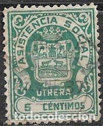 Sellos: SELLOS LOCALES, Guerra Civil, SEVILLA, Utrera, FESOFI n&ordm; 5 (o)