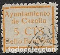 Sellos: SELLOS LOCALES, Guerra Civil, SEVILLA, Cazalla, FESOFI n&ordm; 6 (o)