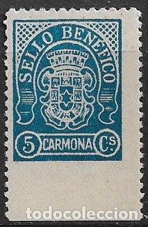 Sellos: SELLOS LOCALES, Guerra Civil, SEVILLA, Carmona, FESOFI n&ordm; 1 * *