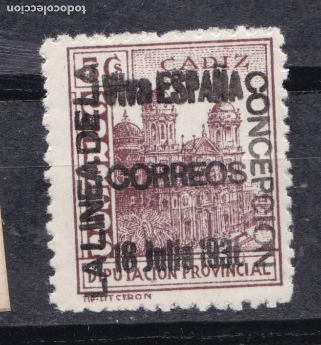 Sellos: CLR7- Guerra Civil . Locales Ben&eacute;ficos . LA LINEA DE LA CONCEPACION Cadiz. ** Sin Fijasellos