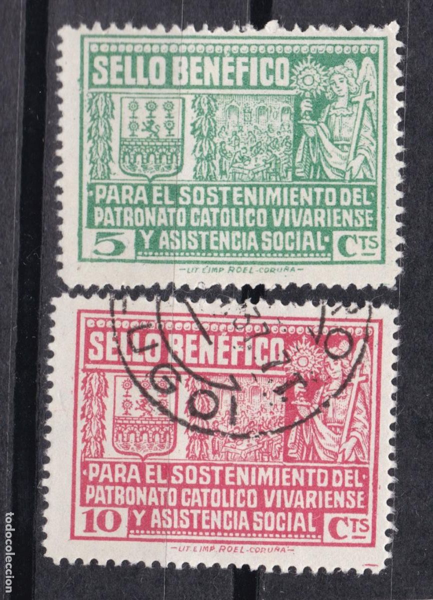 Sellos: CLR17- Guerra Civil . Locales Ben&eacute;ficos . VIVERO Lugo