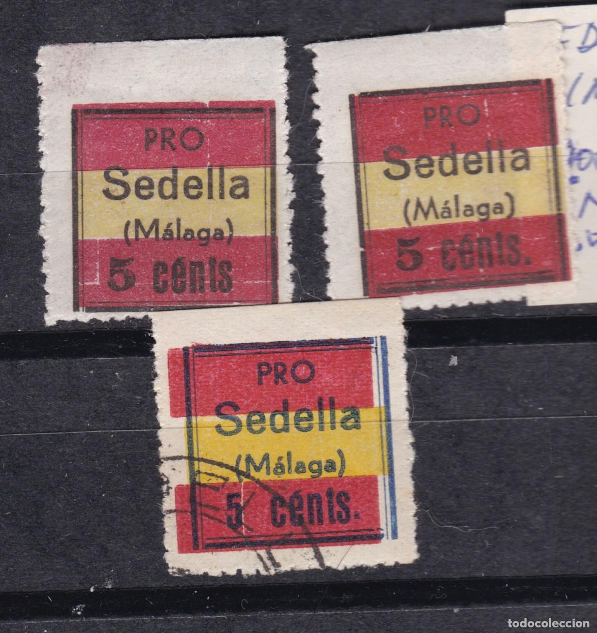 Sellos: CLR14- Guerra Civil . Locales Ben&eacute;ficos . SEDELLA M&aacute;laga