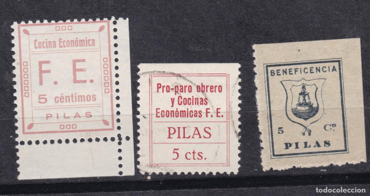 Sellos: CLR14- Guerra Civil . Locales Ben&eacute;ficos . PILAS * Sevilla