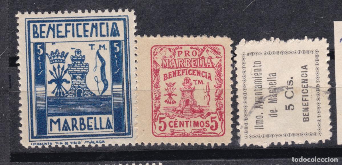 Sellos: CLR12- Guerra Civil . Locales Ben&eacute;ficos . MARBELLA M&aacute;laga