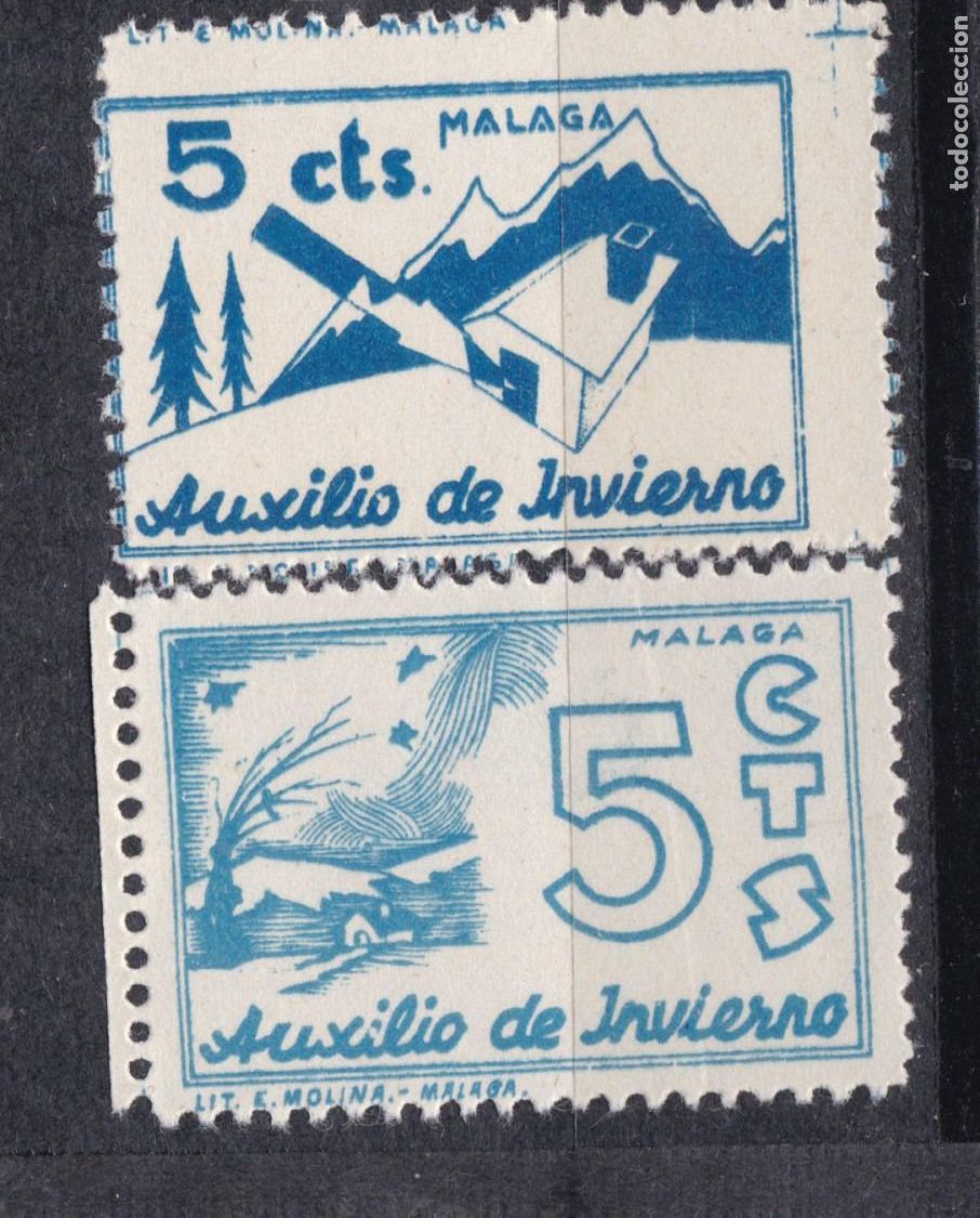 Sellos: CLR12- Guerra Civil . Locales Ben&eacute;ficos . Auxilio Invierno MALAGA**