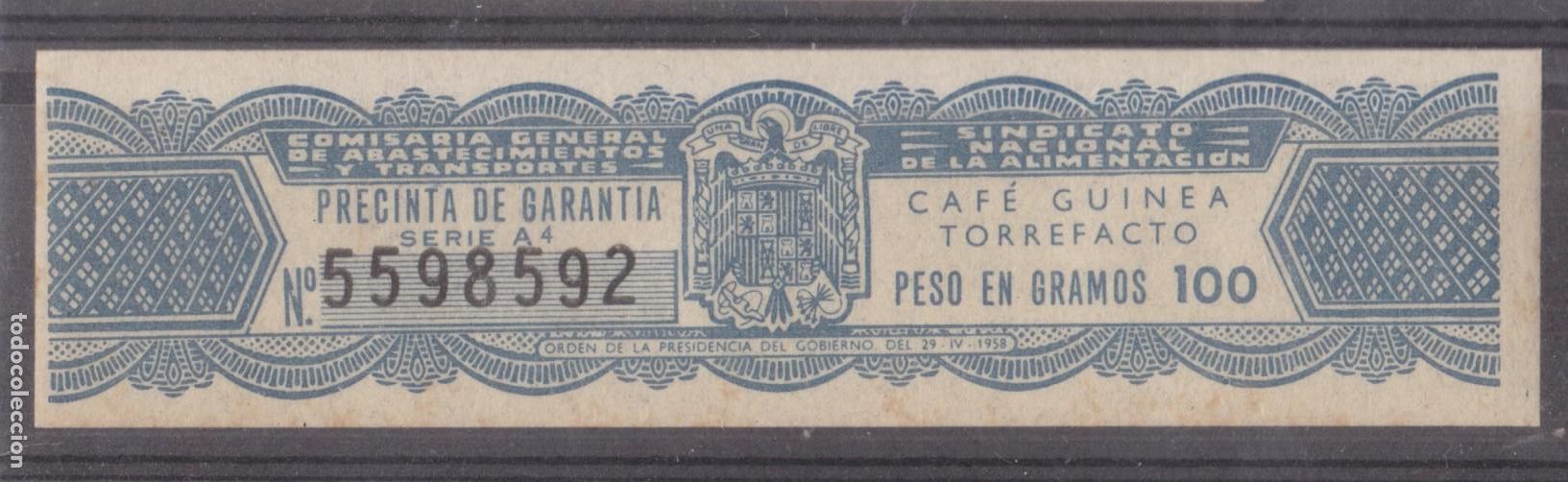 Sellos: AA2- FISCALES Precinto CAFE GUINEA TORREFACTO 100 Gr Nuevo ** Sin Fijasellos.