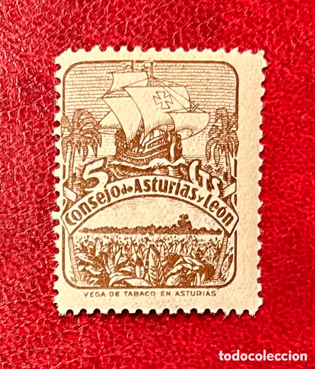Sellos: Sello Guerra Civil Ef&iacute;mero Consejo Asturias y Le&oacute;n 1937