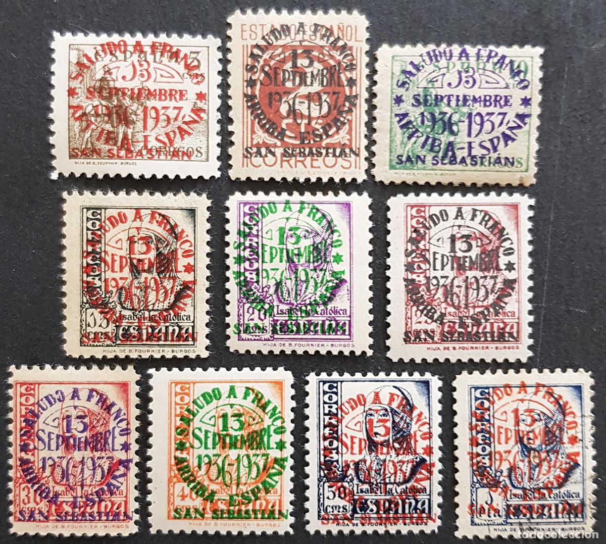 Sellos: Espa&ntilde;a a&ntilde;o 1937 emisiones locales SAN SEBASTIAN