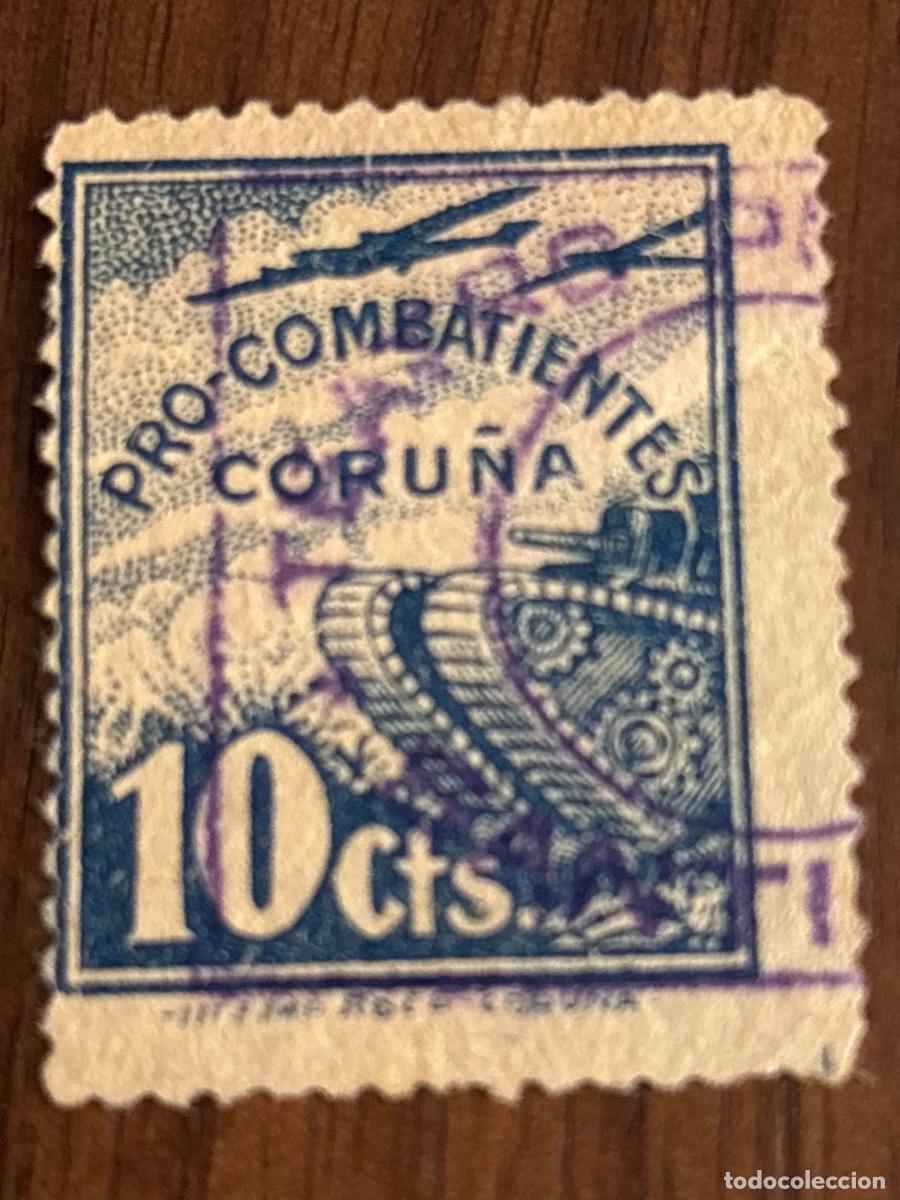 Sellos: vi&ntilde;etas ben&eacute;ficas y fiscales espa&ntilde;olas (1936&ndash;1940) Pro-combatientes Coru&ntilde;a
