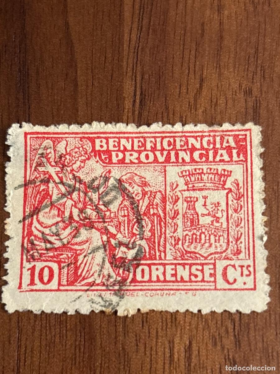 Sellos: vi&ntilde;etas ben&eacute;ficas y fiscales espa&ntilde;olas (1936&ndash;1940) beneficiencia provincial Orense