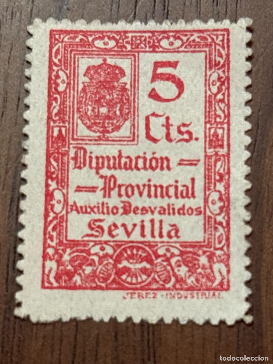 Sellos: vi&ntilde;etas ben&eacute;ficas y fiscales espa&ntilde;olas (1936&ndash;1940) Auxilios Desvalidos Sevilla