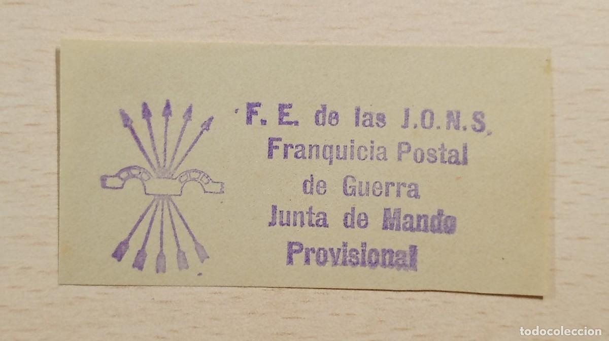 Sellos: FRANQUICIA POSTAL DE GUERRA FET Y JONS. JUNTA DE MANDO PROVISIONAL