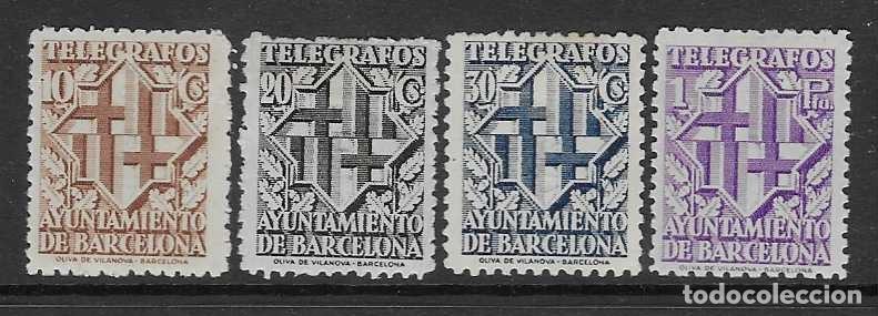 Sellos: BARCELONA, SERIE COMPLETA- TELEGRAFOS- LEVE CHARNELA--. VER FOTOS