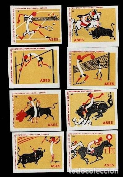 Sellos: 0005 DEPORTES - TOROS 8 Vi&ntilde;etas Portuguesas de ASES VER