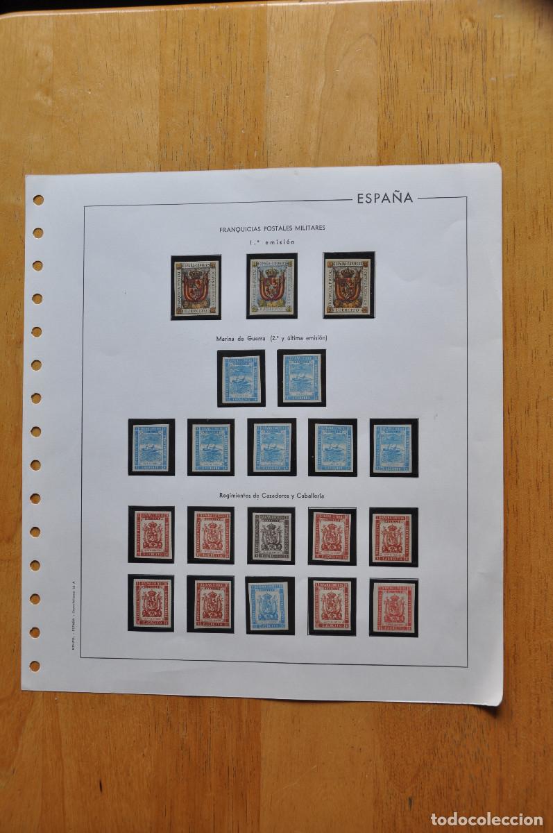 Sellos: FRANQUICIAS POSTALES MILITARES - SERIES COMPLETAS NUEVAS ** MONTADAS EN HOJAS EDIFIL