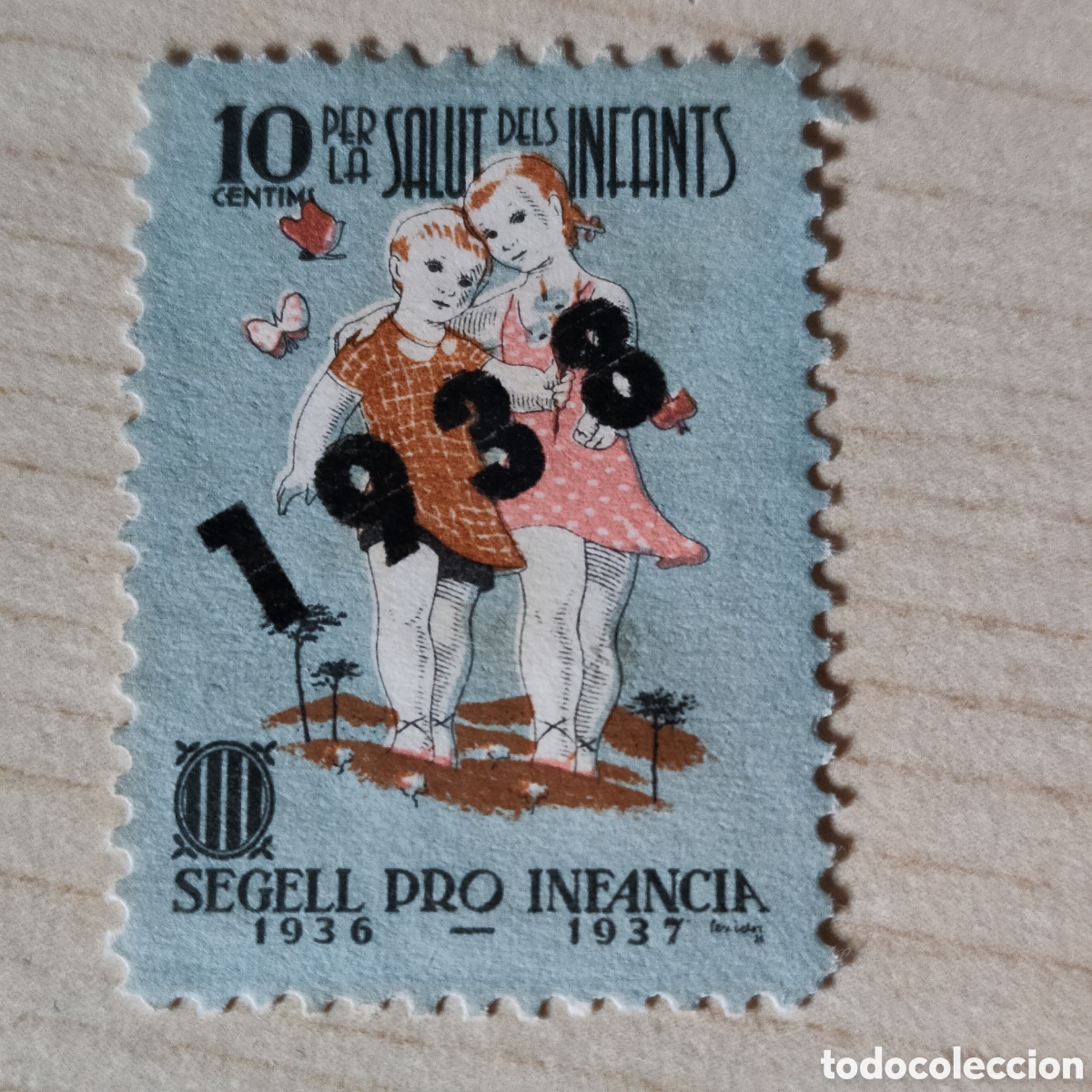 Sellos: a75 RARO Catalunya 1938 Per la Salut dels Infants Pro Infancia Allepuz 3089 B tipo 2 VER DESCRI