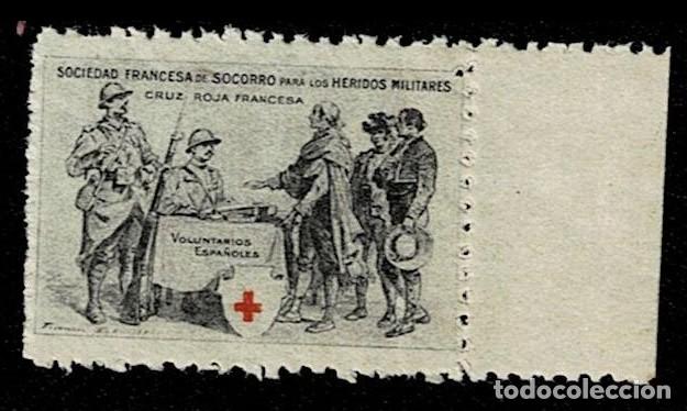 Sellos: 0128 Guerra Civil Voluntarios Espa&ntilde;oles para la CRUZ ROJA FRANCESA Sin fijasellos