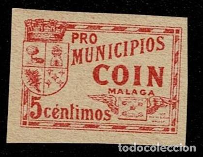 Sellos: 0128 Guerra Civil COIN Pro Municipio Fesofi n&ordm; 3s SIN DENTAR Valor 5 cts Color ROSA Sin fijasellos V