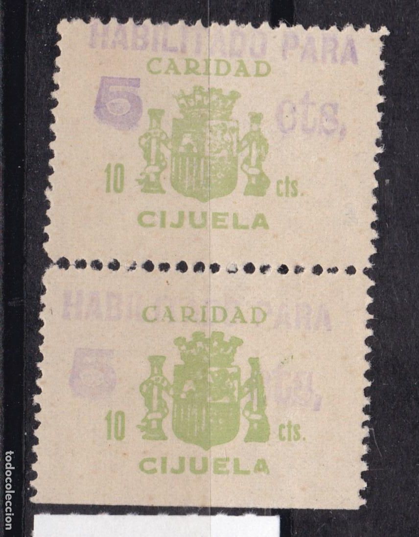 Sellos: AA5-Guerra Civil Caridad CIJUELA Habilitados para 5 Cts Pareja . Nuevos** Sin Fijasellos