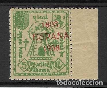 Sellos: ALHAMA-GRANADA- 5 CTS- CARIDAD-SOBRECARA- 1808 ESPA&Ntilde;A 1938.- VER FOTOS
