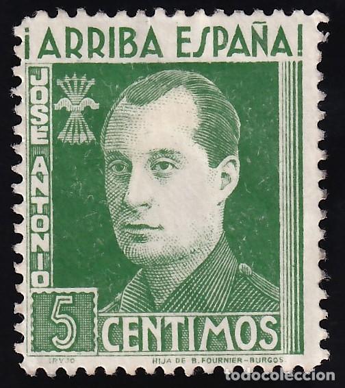 Sellos: Falange Espa&ntilde;ola, 5 cts. verde amarillo, Jose Antonio Primo de Rivera,