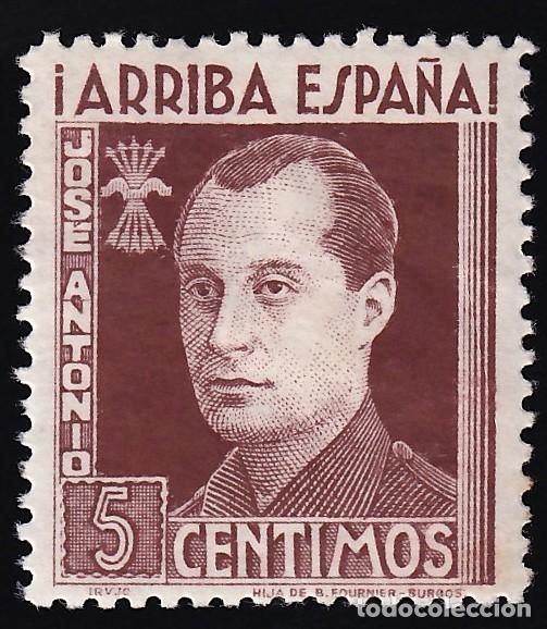 Sellos: Falange Espa&ntilde;ola, 5 cts. casta&ntilde;o oscuro, Jose Antonio Primo de Rivera,