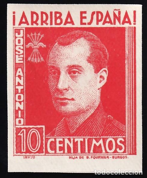 Sellos: Falange Espa&ntilde;ola, 10 cts. casta&ntilde;o vinoso, Jose Antonio Primo de Rivera, [SIN DENTAR.]