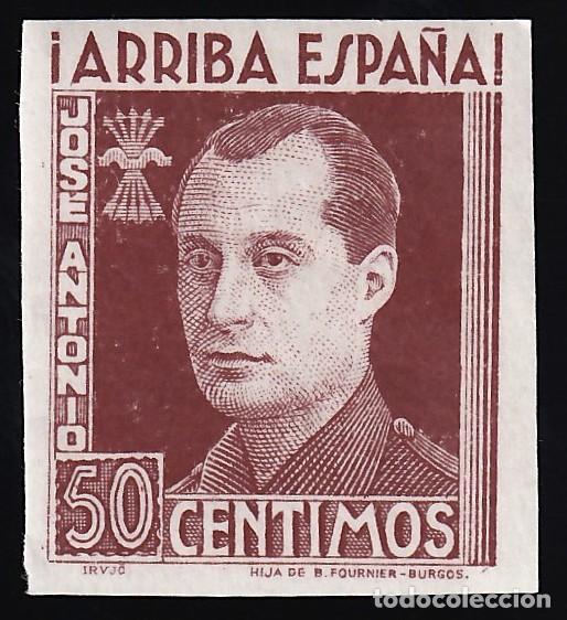 Sellos: Falange Espa&ntilde;ola, 50 cts. casta&ntilde;o, Jose Antonio Primo de Rivera, [SIN DENTAR.]