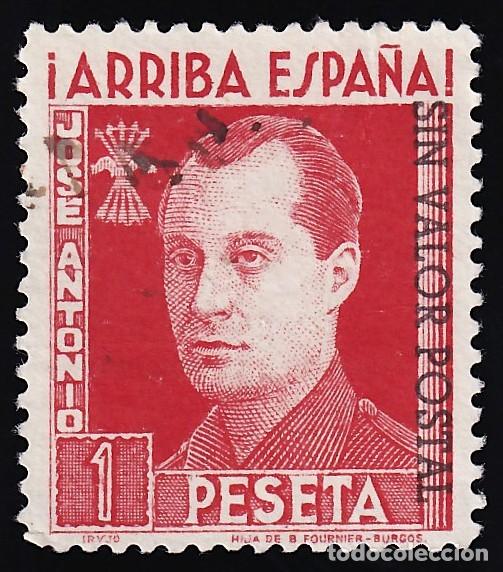 Sellos: Falange Espa&ntilde;ola, 1 pts. casta&ntilde;o, sin numeraci&oacute;n, Jose Antonio Primo de Rivera, [SIN VALOR POSTAL.]