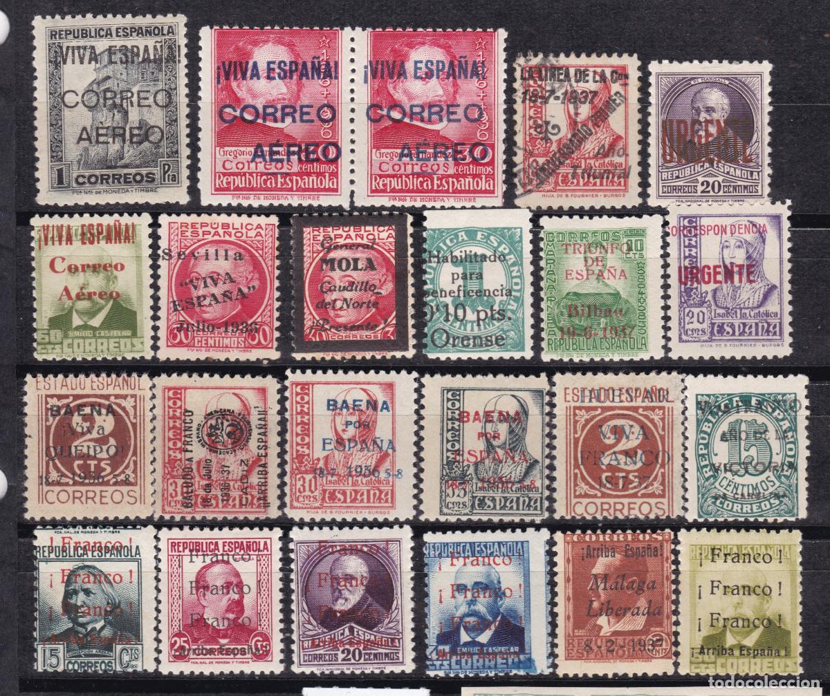 Sellos: FC4-116- Guerra Civil Lote 24 Sellos PATRIOTICOS /LOCALES . Nuevos