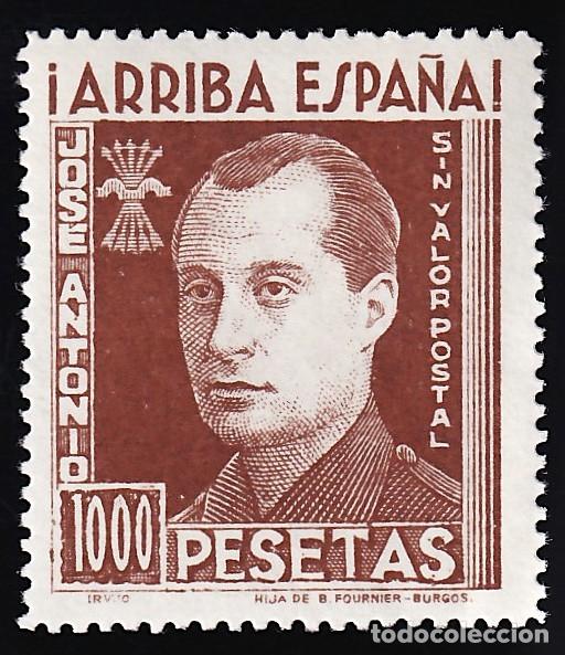 Sellos: Falange Espa&ntilde;ola, 1000 pts. casta&ntilde;o /**/, Jose Antonio Primo de Rivera, [SIN VALOR POSTAL.]