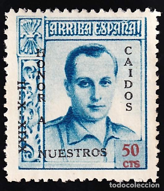 Sellos: Falange Espa&ntilde;ola, 50 c. azul y rojo, Jose Antonio Primo de Rivera, [HONOR A NUESTROS CAIDOS.]