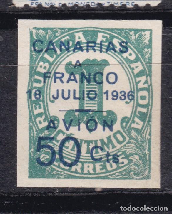 Sellos: AA6- Guerra Civil Locales CANARIAS Edifil 11 ** Sin Fijasellos