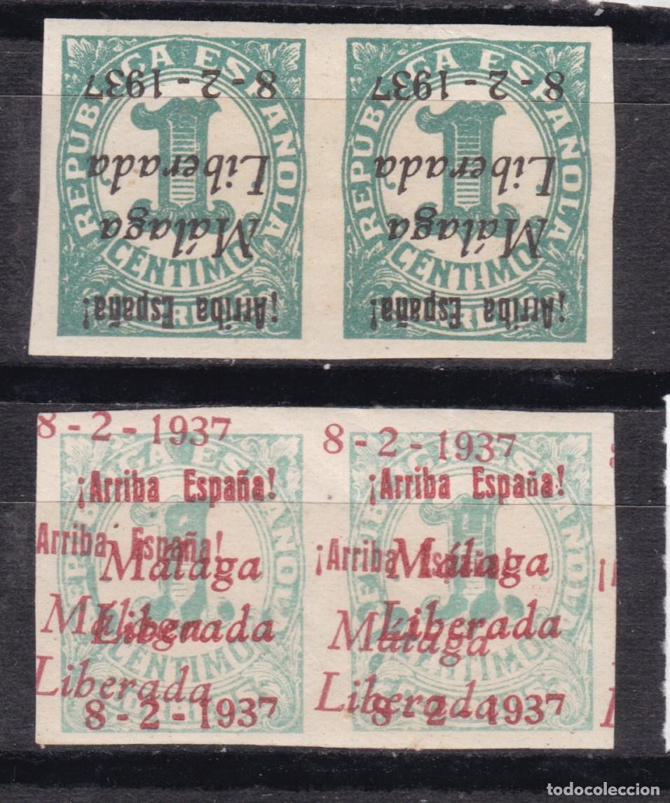 Sellos: AA6- Guerra Civil Locales Patri&oacute;ticos MALAGA Liberada . VARIEDADES
