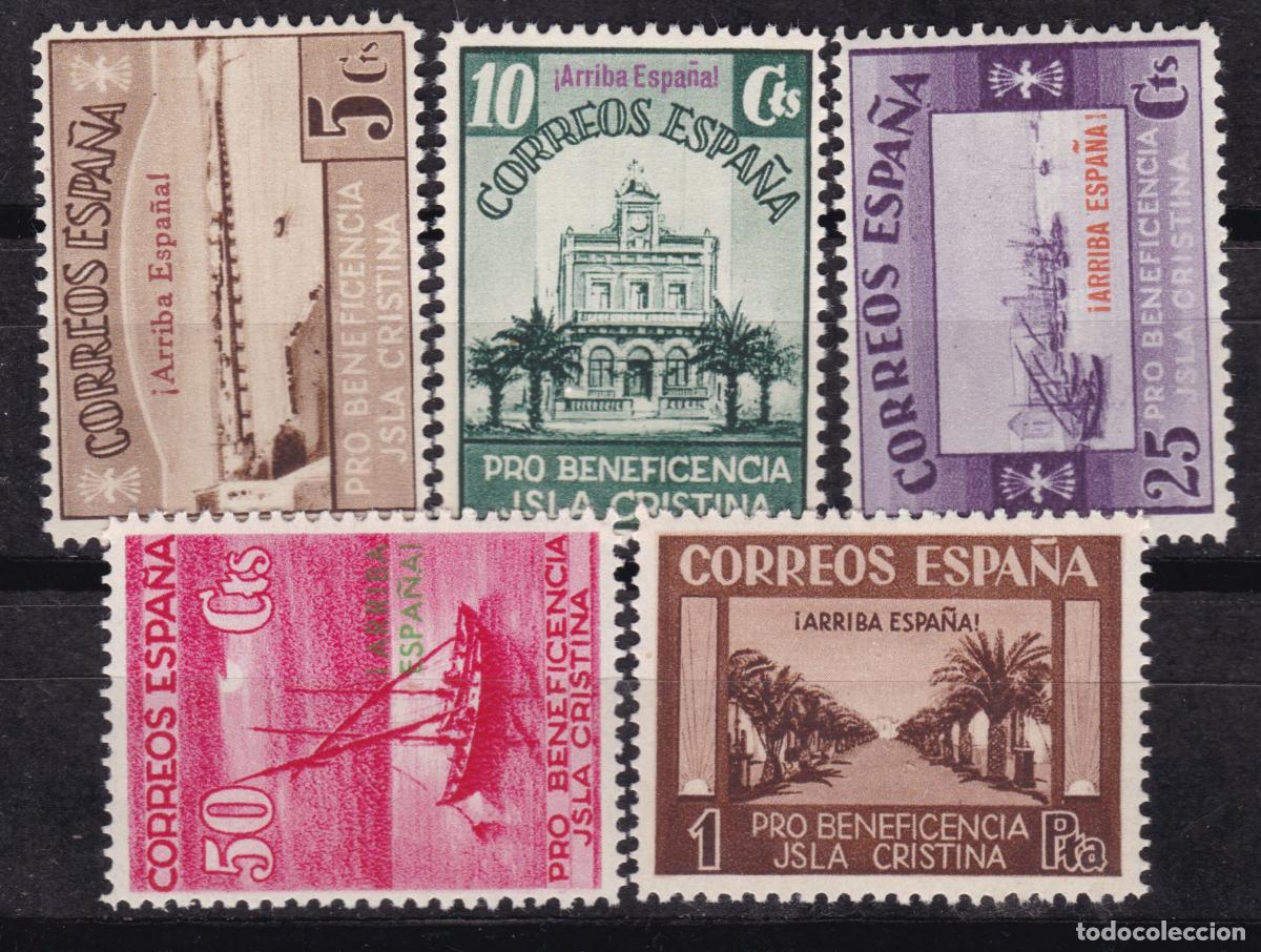 Sellos: FC4-159- Guerra Civil Locales Ben&eacute;ficos ISLA CRISTINA Serie Arriba Espa&ntilde;a . Nuevos ** .LUJO