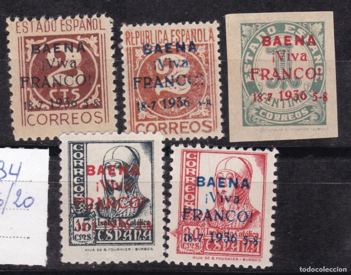 Sellos: FC4-161- Guerra Civil Locales Patri&oacute;ticos BAENA 16/20 . Nuevos ** . Buena Calidad