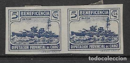 Sellos: CADIZ- 5 CTS.-PAREJA SIN DENTAR- BENEFICENCIA-- VER FOTOS