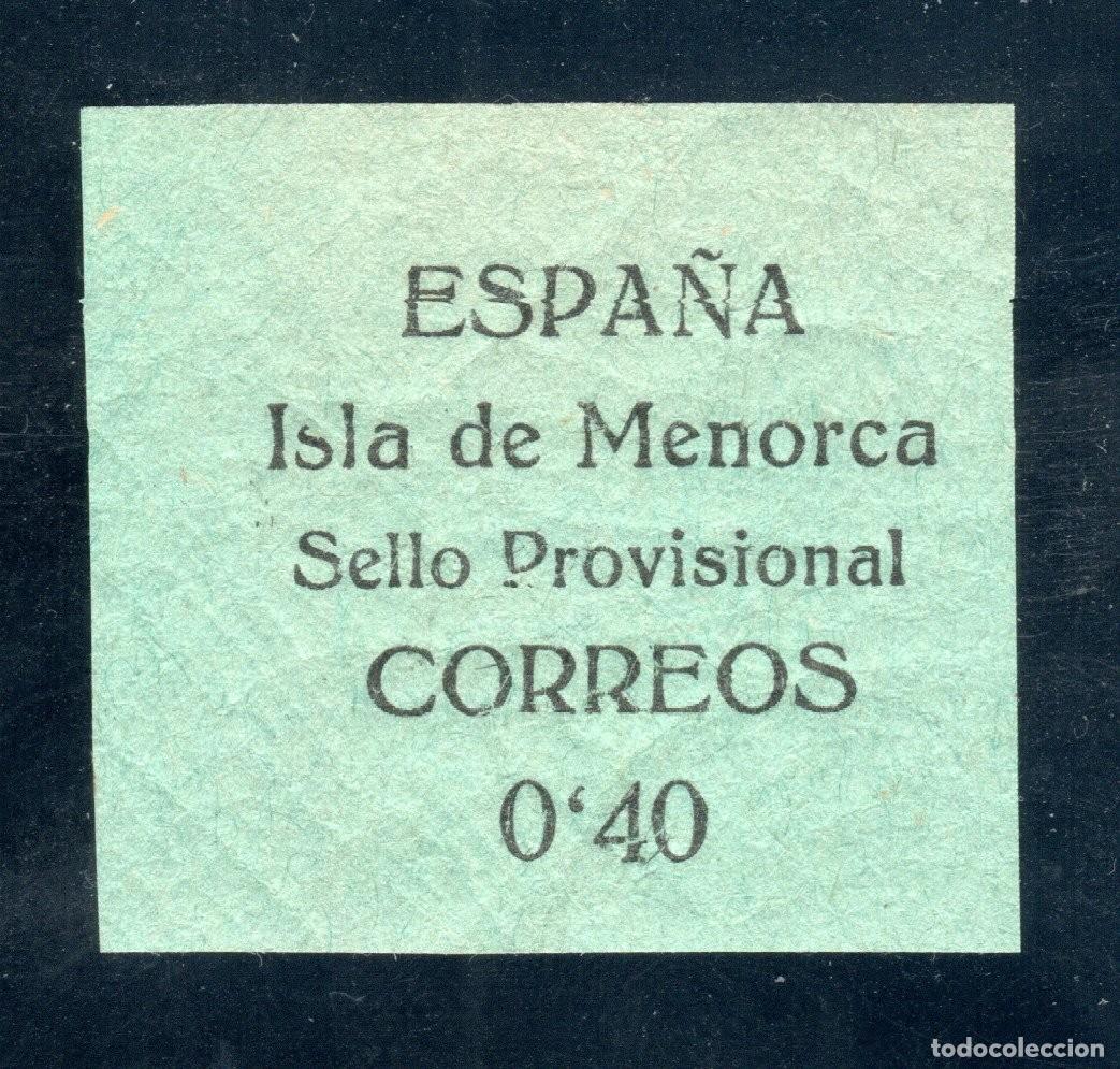 Sellos: ISLA DE MENORCA. SELLO PROVISIONAL. CORREOS. 40 C&Eacute;NTIMOS. MNH ** EXTRAORDINARIAMENTE RARO.