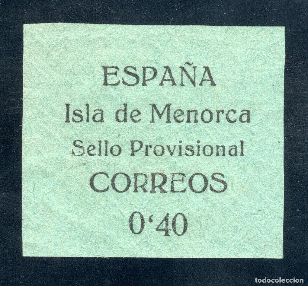 Sellos: ISLA DE MENORCA. SELLO PROVISIONAL. CORREOS. 40 C&Eacute;NTIMOS. MNH ** EXTRAORDINARIAMENTE RARO.