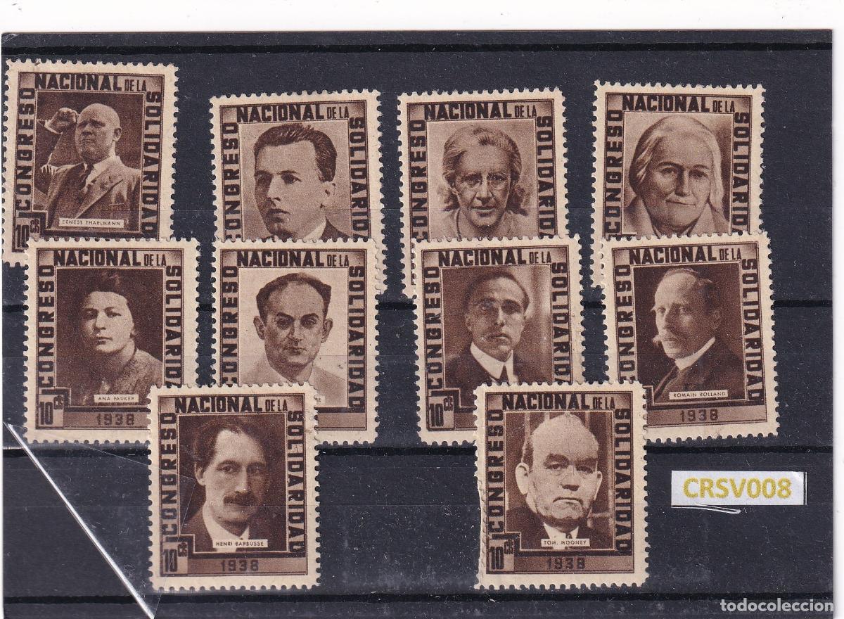 Sellos: CRSV008 VI&Ntilde;ETAS GUERRA CIVIL 1938 2428/2437 CONG. SOLIDARIDAD GUILLAMON