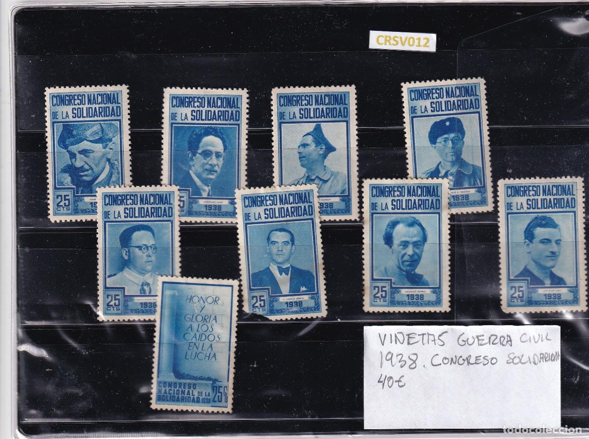 Sellos: CRSV012 VI&Ntilde;ETAS GUERRA CIVIL 1938 COGRESO SOLIDARIDAD