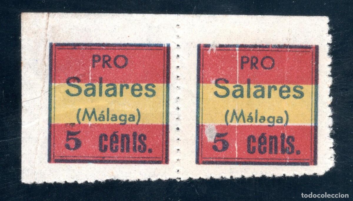 Sellos: PRO SALARES (M&Aacute;LAGA). 5 C&Eacute;NTS. PAREJA.