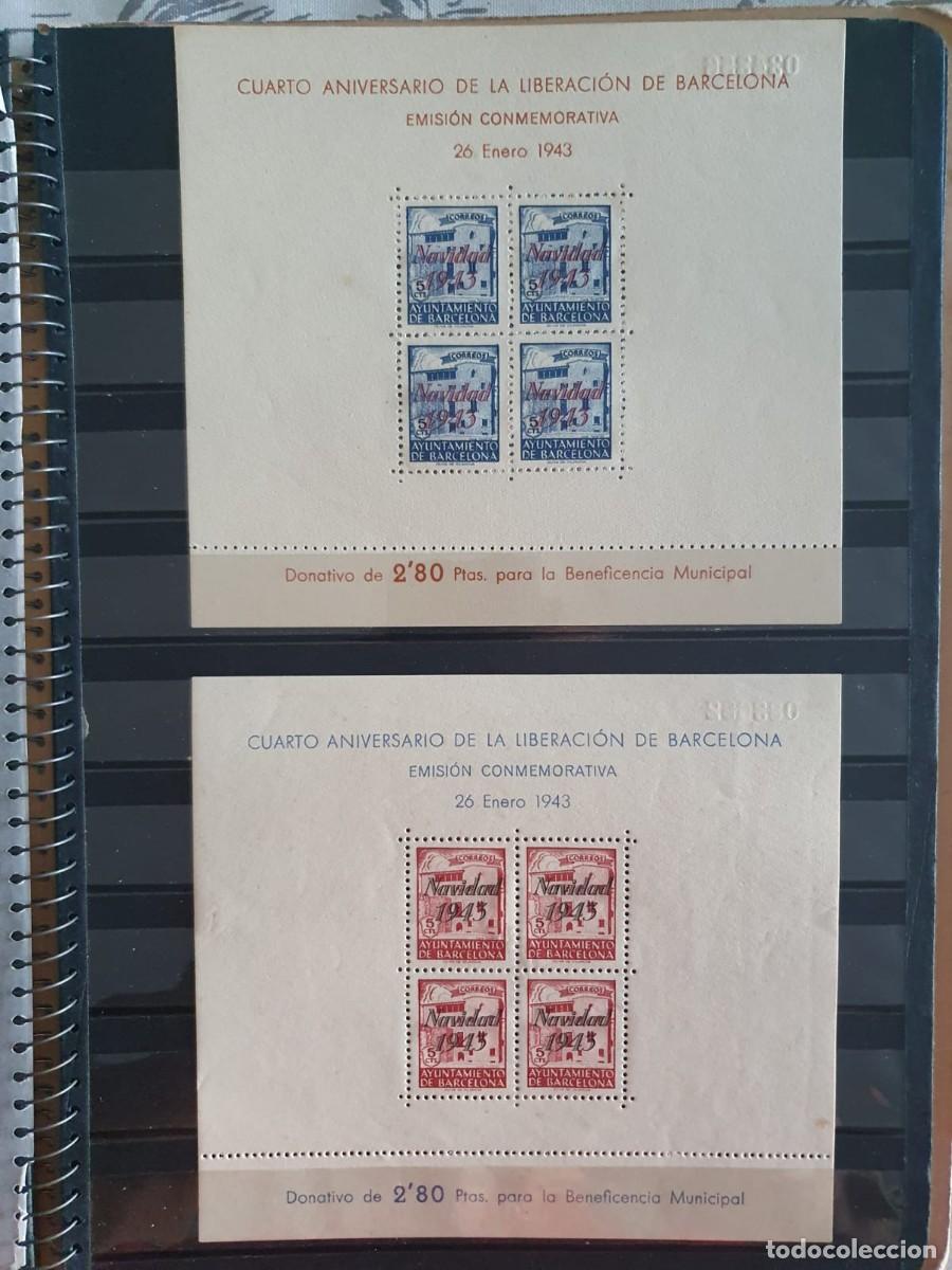 Sellos: HOJAS BLOQUE BARCELONA EDIFIL 53 ** + 54 ** NAVIDAD 1943