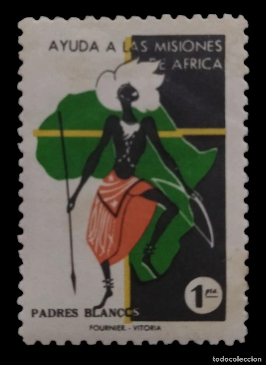 Sellos: AYUDA A LAS MISIONES DE AFRICA - PADRES BLANCOS. FOURNIER VITORIA. NUEVO - MNH.