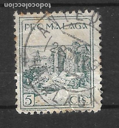 Sellos: espa&ntilde;a guerra civil pro malaga 5 cts. usado - 30/37