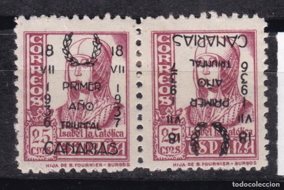 Sellos: AA2- Guerra Civil . Locales S. CRUZ TENERIFE Edifil 30 VARIEDAD CAPICUA No Catalogada* Con Fijasello