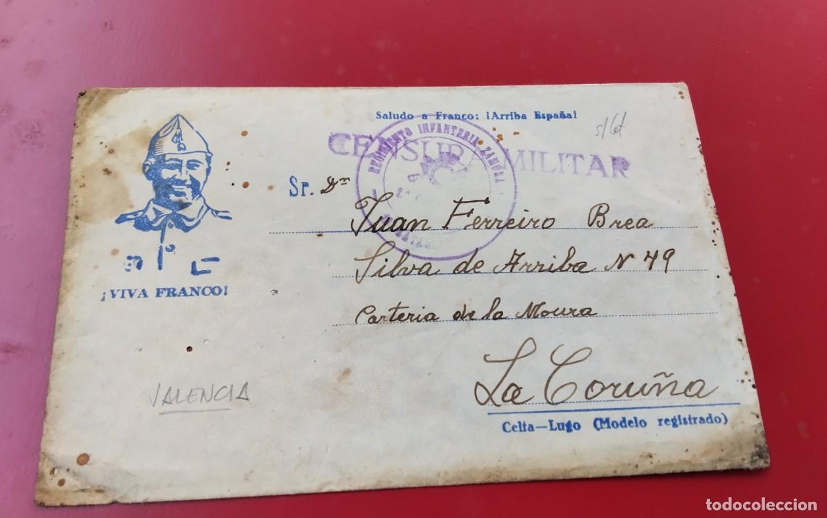 Sellos: SOBRE PATRIOTICO CIRCULADO DE VALENCIA A LA CORU&Ntilde;A , CENSURA MILITAR SIN CATALOGAR , VER DESCRIPCION